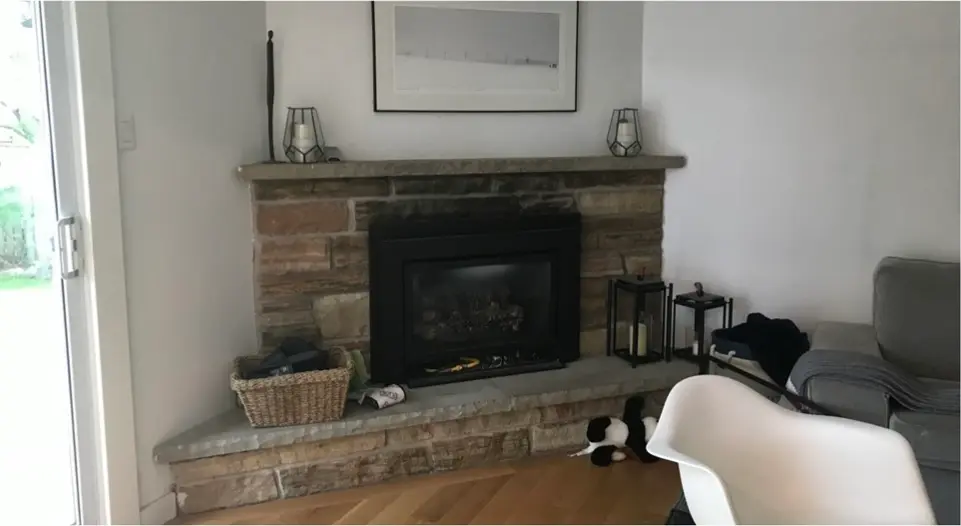 Fireplace Area Styling - Before